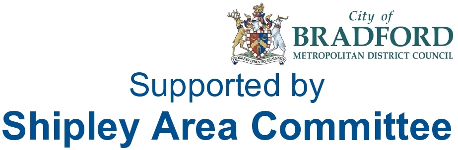 Bradford Council logo stating supported by Shipley Area Committee