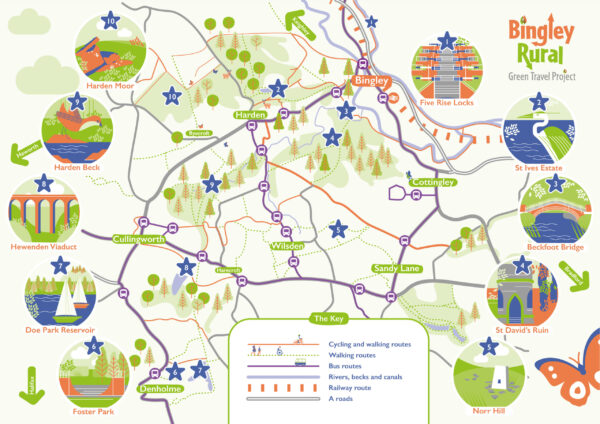 Bingley Rural Green Travel Map