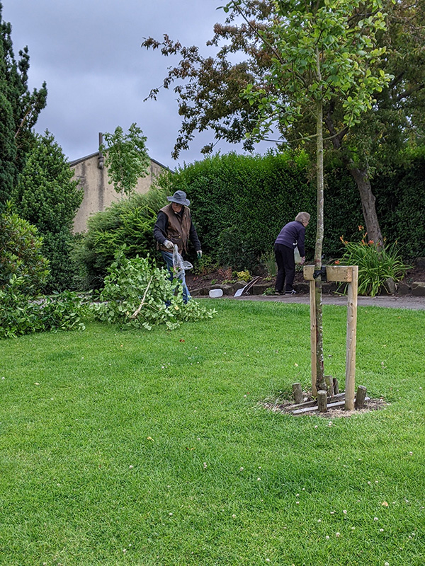 Peter Ketley & Joan tidying for Wilsden in Bloom